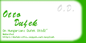 otto dufek business card